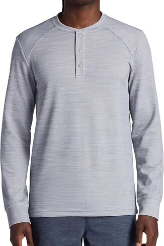 قميص Gaiam الرجالي المريح والرائع Henley، مقاس قياسي، خامة جاكار وافل صغيرة قابلة للتمدد متوسطة الوزن in Saudi Arabia
