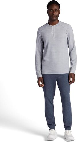 قميص Gaiam الرجالي المريح والرائع Henley، مقاس قياسي، خامة جاكار وافل صغيرة قابلة للتمدد متوسطة الوزن in Saudi Arabia