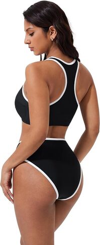 SUUKSESS Women High Waisted Bikini Sets High Neck Sporty Two Piece Swimsuits in Saudi Arabia