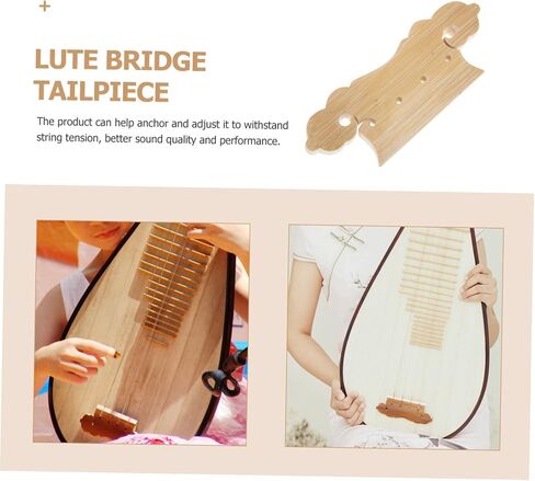 Kisangel Lute Bridge Tailpiece Pipa Replacement Part Handmade String Board Bamboo Craft in Saudi Arabia