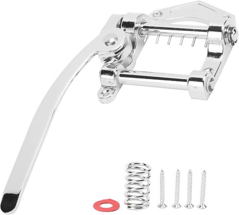 Guitar Vibrato Tailpiece, Bridge Tremolo Unit Metal Big Rocking Flat Top Body Bridges & Parts Rod for ES335 Electric GuitarBlack B Guitar (Silver) in Kuwait