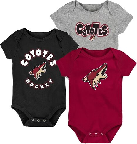 Outerstuff NHL Arizona Coyotes Infant 12-24m EVERYDAY FAN 3-Pack Creeper Set in Saudi Arabia
