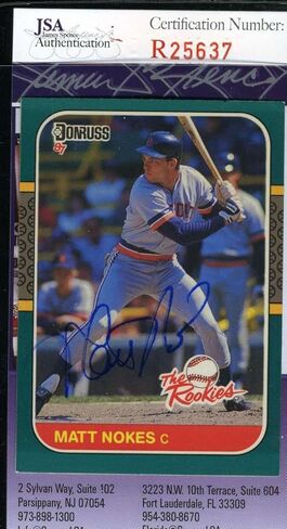 مات نوكس 1987 Donruss Rookies Jsa Coa موقعة النمور أصيلة موقعة - بطاقات البيسبول الموقعة in Saudi Arabia