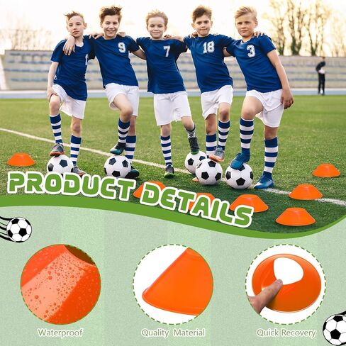 12 قطعة من مخاريط كرة القدم الصغيرة لأقراص خفة الحركة الرياضية لتدريب كرة القدم من أجل تدريبات خفة الحركة وكرة القدم الرياضية in Kuwait