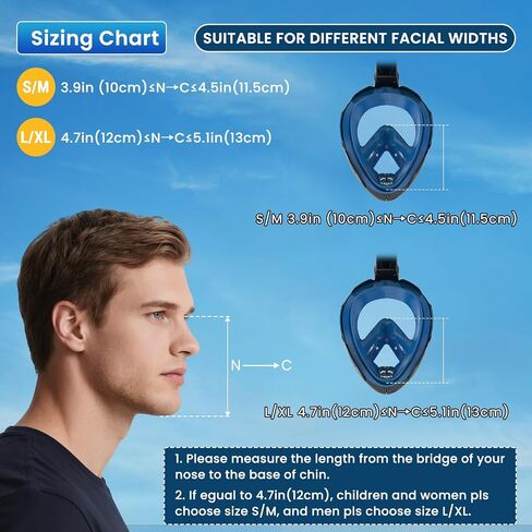 Full Face Snorkel Mask, Snorkeling Gear for Adults, Scuba Mask Diving Dry Top Snorkel Gear with Detachable Camera Mount, 180° Panoramic View Anti-Leak Anti-Fog Travel Package in Saudi Arabia