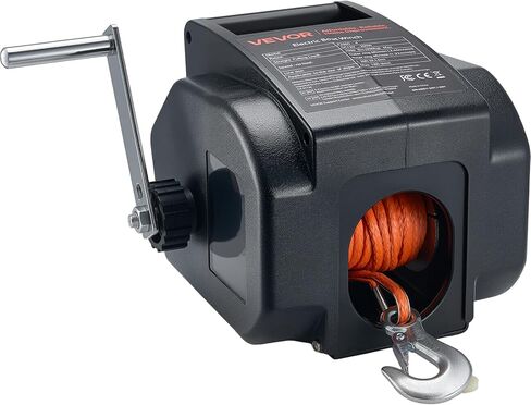 VEVOR Electric Boat Winch, 12V DC 300W, Reversible Electric Trailer Winch for Boats Up to 2000 lbs, Power-in, Power-Out, and Freewheel Operations for Boats with Wired Remote Control & Hand Crank in Kuwait