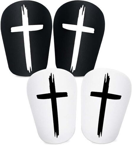 2 Pairs Mini Soccer Shin Guards for Kids Youth & Adults - Ultra Lightweight Small Shin Pads, Comfortable Fit for Football, Indoor Soccer, Training (3.95" x 2.48") in Kuwait