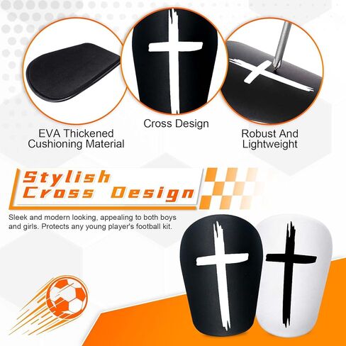 2 Pairs Mini Soccer Shin Guards for Kids Youth & Adults - Ultra Lightweight Small Shin Pads, Comfortable Fit for Football, Indoor Soccer, Training (3.95" x 2.48") in Kuwait