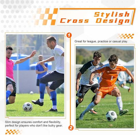 2 Pairs Mini Soccer Shin Guards for Kids Youth & Adults - Ultra Lightweight Small Shin Pads, Comfortable Fit for Football, Indoor Soccer, Training (3.95" x 2.48") in Kuwait