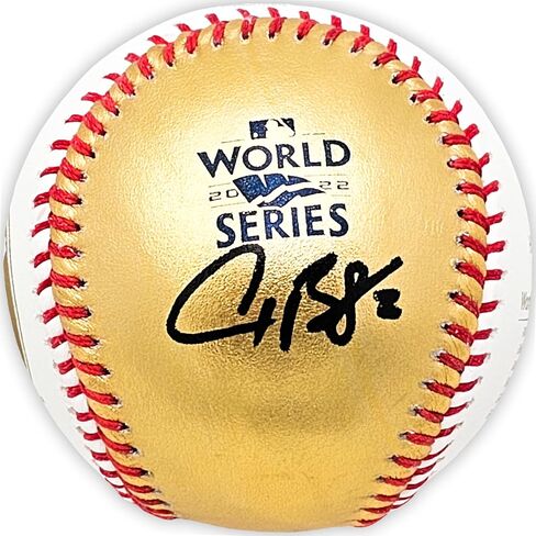 Alex Bregman Autographed Official 2022 Gold World Series Gold M.L.B Baseball Astros Beckett BAS Witness Stock #215394 in Saudi Arabia