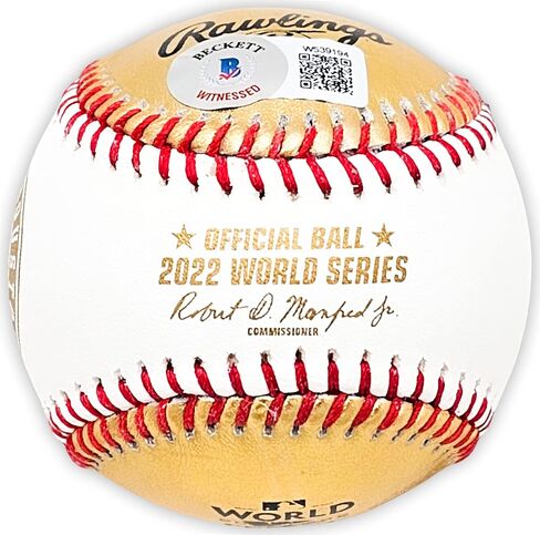 Alex Bregman Autographed Official 2022 Gold World Series Gold M.L.B Baseball Astros Beckett BAS Witness Stock #215394 in Saudi Arabia