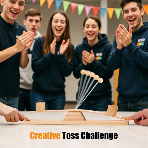 Ring Toss Game, Portable Wooden Tabletop Game for Teens & Adults, Skill Development & Dexterity Challenge, Office Desk Travel Party Camping Game Night Fun in Saudi Arabia