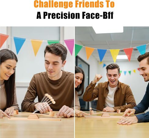 Ring Toss Game, Portable Wooden Tabletop Game for Teens & Adults, Skill Development & Dexterity Challenge, Office Desk Travel Party Camping Game Night Fun in Saudi Arabia