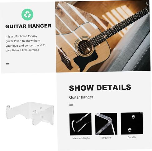 Acrylic Guitar Wall Hanger Rack Ukulele Wall Mount Holder Adjustable Guitar Display Stand for Home or Studio in Saudi Arabia