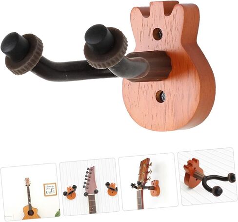 Wall Mount Ukulele and Guitar Rack Solid Beech Wood Violin Holder Hooks for Erhu and Electric Guitar Space-Saving Home Storage Solution in Saudi Arabia