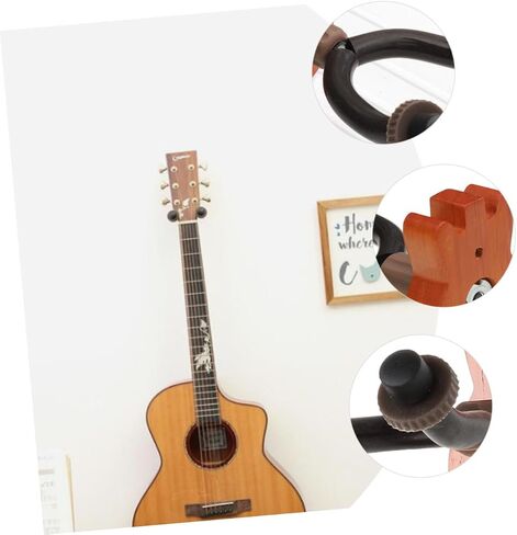 Wall Mount Ukulele and Guitar Rack Solid Beech Wood Violin Holder Hooks for Erhu and Electric Guitar Space-Saving Home Storage Solution in Saudi Arabia