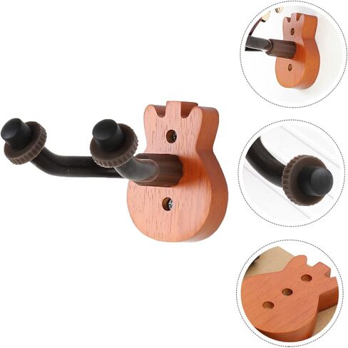 Wall Mount Ukulele and Guitar Rack Solid Beech Wood Violin Holder Hooks for Erhu and Electric Guitar Space-Saving Home Storage Solution in Saudi Arabia