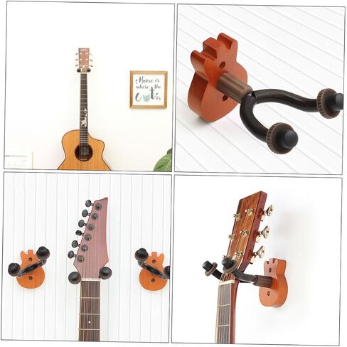 Wall Mount Ukulele and Guitar Rack Solid Beech Wood Violin Holder Hooks for Erhu and Electric Guitar Space-Saving Home Storage Solution in Saudi Arabia