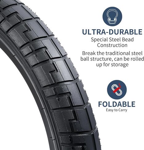 YUNSCM 2-PCS 20" Bike Tires 20x2.40/60-406 Compatible with Road Bike 20x2.35 20 x 2.4 Bicycle Tires(Y-1222) in Saudi Arabia