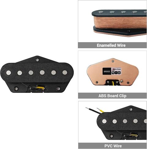 Vintage Alnico 5 TELE Bridge Single Coil Pickups for FD/SQ Tele 6-String Electric Guitar, Black in Saudi Arabia
