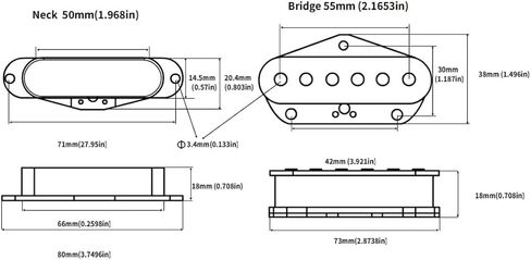 Vintage Alnico 5 TELE Bridge Single Coil Pickups for FD/SQ Tele 6-String Electric Guitar, Black in Saudi Arabia