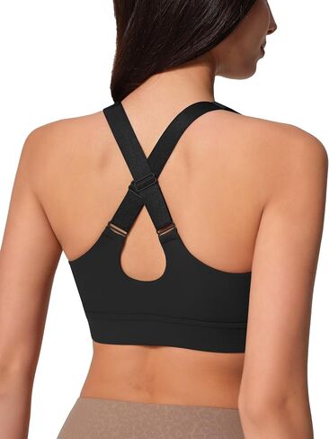Sports Bras for Women Criss Cross Back - V Neck Adjustable Wide Straps High Support Removable Pad Gym Crop Tank Tops in Saudi Arabia