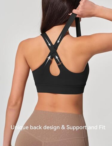 Sports Bras for Women Criss Cross Back - V Neck Adjustable Wide Straps High Support Removable Pad Gym Crop Tank Tops in Saudi Arabia