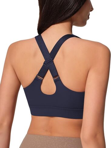 Sports Bras for Women Criss Cross Back - V Neck Adjustable Wide Straps High Support Removable Pad Gym Crop Tank Tops in Saudi Arabia