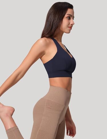 Sports Bras for Women Criss Cross Back - V Neck Adjustable Wide Straps High Support Removable Pad Gym Crop Tank Tops in Saudi Arabia