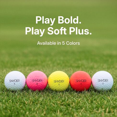 Snyder USA Soft Plus Golf Balls - 2-Piece Construction Soft Golf Ball, Ultra-Low 60 Compression, 440 Dimples, Colored Golf Balls 12 Pack in Saudi Arabia