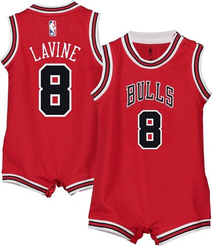 Outerstuff Zach LaVine Chicago Bulls Red #8 Newborn Infants Icon Edition Bodysuit Romper Jersey in Saudi Arabia
