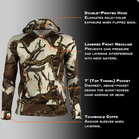 سويت شيرت بغطاء للرأس متوسط ​​الوزن من Predator Camo Thermo Grid in Kuwait