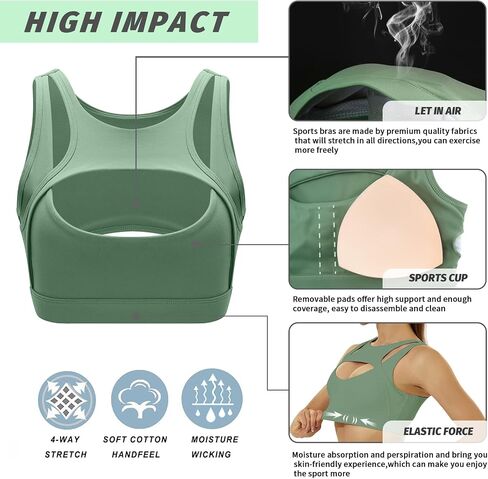 Sports Bra for Women Sexy Cutout Design Ultra-Stretch Built-in Bra Medium Support Buttery Soft Moisture Wicking Yoga in Saudi Arabia
