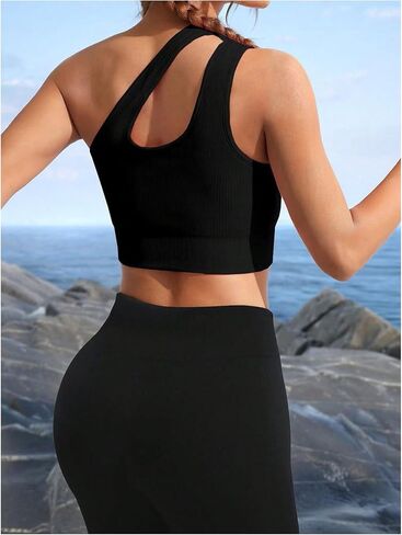 حمالة صدر رياضية للنساء من SweatyRocks بكتف واحد وحمالة صدر لليوجا وتمارين رياضية للجري وصالة الألعاب الرياضية in Kuwait