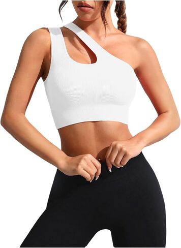 حمالة صدر رياضية للنساء من SweatyRocks بكتف واحد وحمالة صدر لليوجا وتمارين رياضية للجري وصالة الألعاب الرياضية in Kuwait