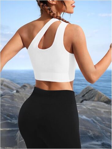 حمالة صدر رياضية للنساء من SweatyRocks بكتف واحد وحمالة صدر لليوجا وتمارين رياضية للجري وصالة الألعاب الرياضية in Kuwait