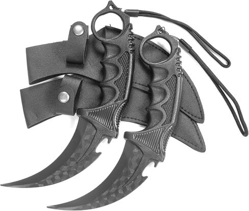 Tactical Karambit Training Knives Set (2-Pack) – Polypropylene Safety Design, Durable with Sheaths for Martial Arts & Self-Defense Drills in Saudi Arabia