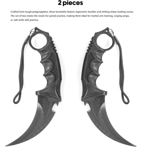 Tactical Karambit Training Knives Set (2-Pack) – Polypropylene Safety Design, Durable with Sheaths for Martial Arts & Self-Defense Drills in Saudi Arabia