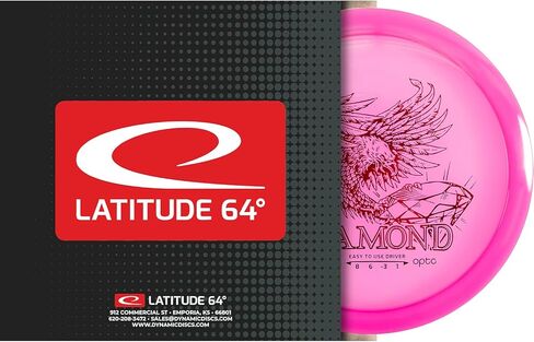 سائق الجولف Latitude 64 Opto Diamond Disc، ألعاب خارجية للمبتدئين والعائلة، طبق طائر للرجال والنساء، 160 جم ​​وأقل، قد يختلف لون الطوابع in Kuwait