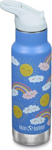 زجاجة مياه كلاسيكية معزولة للأطفال من Klean Kanteen سعة 12 أونصة مع غطاء رياضي قابل للغلق - غطاء مانع للتسرب بنسبة 100% - خالية من مادة BPA - مادة من الفولاذ المقاوم للصدأ - تزلج دينو in Saudi Arabia