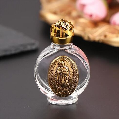 1Pc Holy Water Bottle Religious Cross cup Christian Virgin Sculpture (Silver) in Saudi Arabia