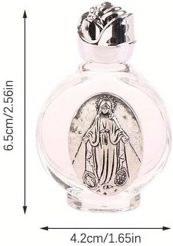 1Pc Holy Water Bottle Religious Cross cup Christian Virgin Sculpture (Silver) in Saudi Arabia