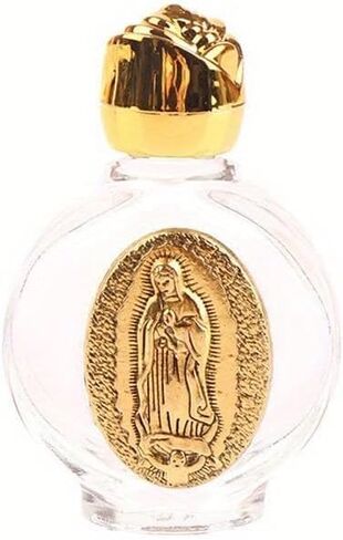 1Pc Holy Water Bottle Religious Cross cup Christian Virgin Sculpture (Silver) in Saudi Arabia
