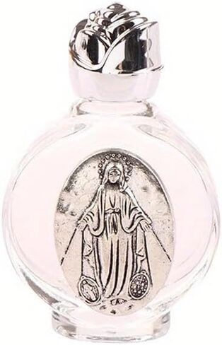 1Pc Holy Water Bottle Religious Cross cup Christian Virgin Sculpture (Silver) in Saudi Arabia