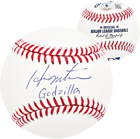 Hideki Matsui Autographed Official M.L.B Baseball New York "Godzilla" Beckett BAS Witness Stock #212247 in Saudi Arabia