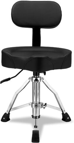 Drum Stool Throne with Backrest Hydraulic Adjustable Guitar Chair Saddle Seat Drum Stool for Adult Drummers for Piano Guitar, Black in Saudi Arabia