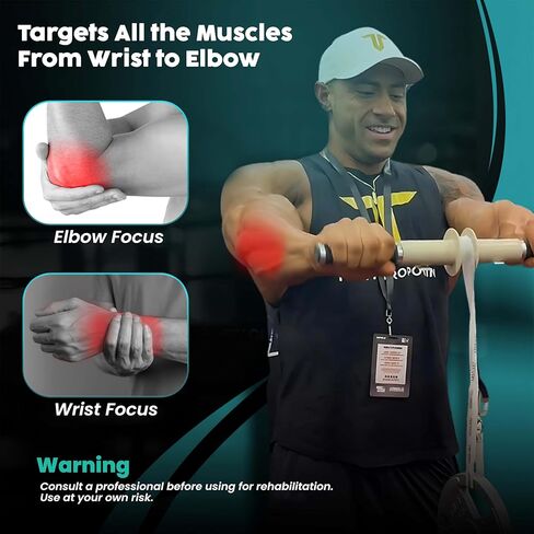 ArmLabz Forearm Roller 2.0 بكرة المعصم ومقوي الساعد، مدرب قوة القبضة وتمرين اليد، إعادة الضبط السريع، استخدام ذراع واحدة، صحة المعصم والكوع، معدات تمرين الساعد in Saudi Arabia