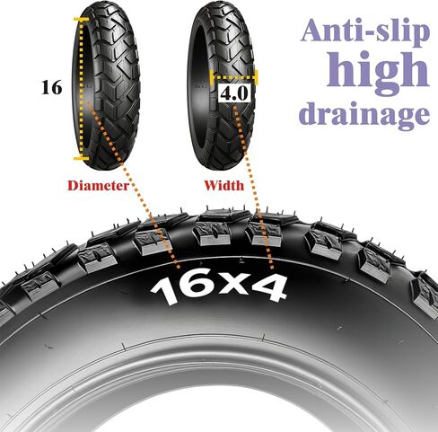 16x4 Fat Tire – Heavy-Duty All-Terrain E-Bike & Fat Bike Tire | Thick Non-Foldable Wire Bead, Durable Innova Power Grip, Smooth Ride & Strong Traction in Saudi Arabia