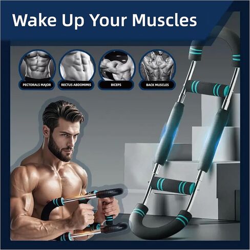 Twister Arm Trainer,Adjustable 40-220lb Chest Workout Equipment Power Twist Arm Trainer,Forearm Strengthener,Portable Twister Arm Workout for Home Fitness in Saudi Arabia