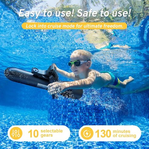 Portable Underwater Scooter, Brushless Motor Propulsion with Intelligent Remote Control, Range of 100 Minutes for Paddle Boarding, Scuba, Snorkeling and Swimming in Saudi Arabia